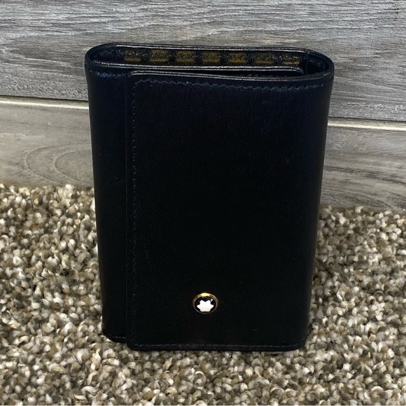 Montblanc Men's Meisterstück Leather Compact Trifold Key Card Coin Wallet NWOT - Picture 4 of 14